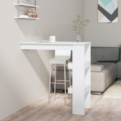 Vidaxl Wall Bar Table White 102X45X103.5 Cm Engineered Wood from B&Q