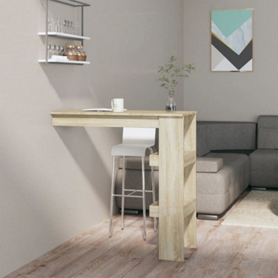 B&Q -  Wall Bar Table Sonoma Oak 102X45X103.5 Cm Engineered Wood
