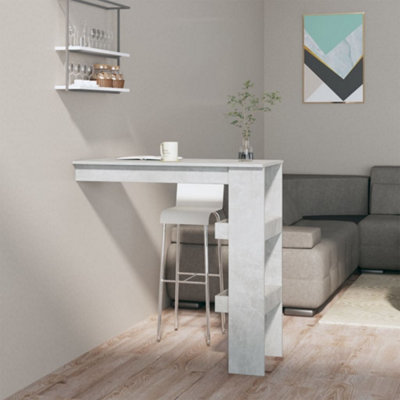 Vidaxl Wall Bar Table Concrete Grey 102X45X103.5 Cm Engineered Wood from B&Q