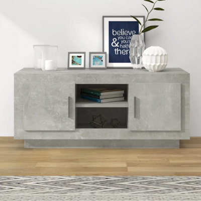 B&Q -  Tv Cabinet Concrete Grey 102X35X45 Cm Engineered Wood