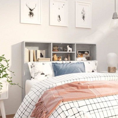 Vidaxl Headboard Cabinet Concrete Grey 120X19X103.5 Cm Headboard Cabinets