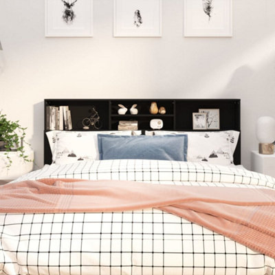 Vidaxl Headboard Cabinet Black 180X19X103.5 Cm Headboard Cabinets from B&Q