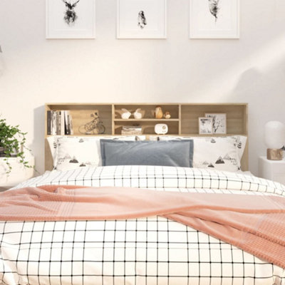 Vidaxl Headboard Cabinet Sonoma Oak 180X19X103.5 Cm Headboard Cabinets from B&Q