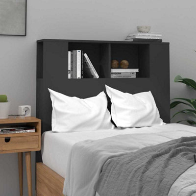 Vidaxl Black Headboard Cabinet 100X18.5x104.5 Cm