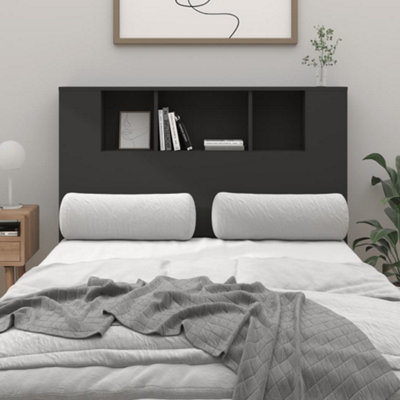 Vidaxl Headboard Cabinet Black 120X18.5X102.5 Cm Headboard Cabinets from B&Q
