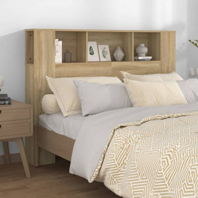 Vidaxl Headboard Cabinet Sonoma Oak 140X18.5X104.5 Cm Headboard Cabinets