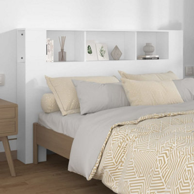 Vidaxl Headboard Cabinet White 160X18.5X104.5 Cm Headboard Cabinets