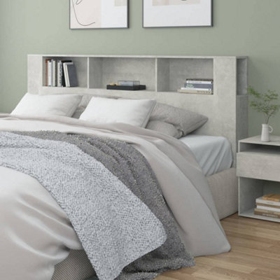 Vidaxl Headboard Cabinet Concrete Grey 200X18.5X104.5 Cm Headboard Cabinets from B&Q