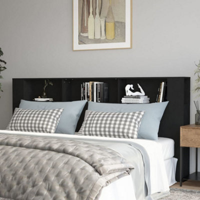 Vidaxl Headboard Cabinet Black 220X18.5X104.5 Cm Headboard Cabinets from B&Q
