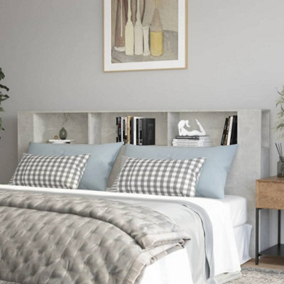 Vidaxl Headboard Cabinet Concrete Grey 220X18.5X104.5 Cm Headboard Cabinets from B&Q