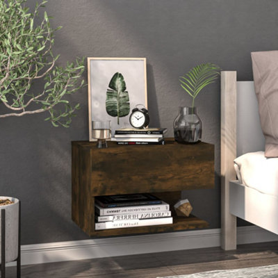 Vidaxl Wall-Mounted Bedside Cabinet Smoked Oak from B&Q