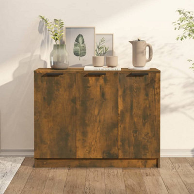 Vidaxl Sideboard Smoked Oak 90.5X30x70 Cm Engineered Wood
