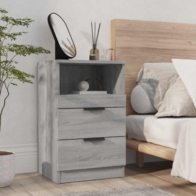 Vidaxl Bedside Cabinet Grey Sonoma Engineered Wood