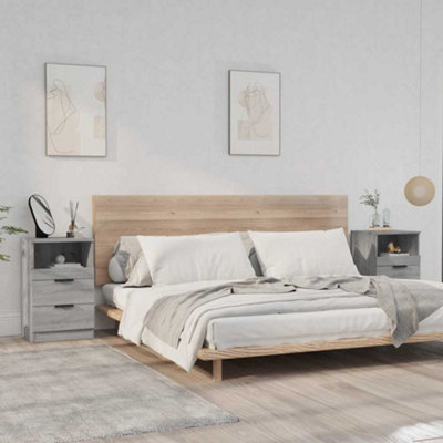 B&Q -  Bedside Cabinets 2 Pcs Grey Sonoma Engineered Wood
