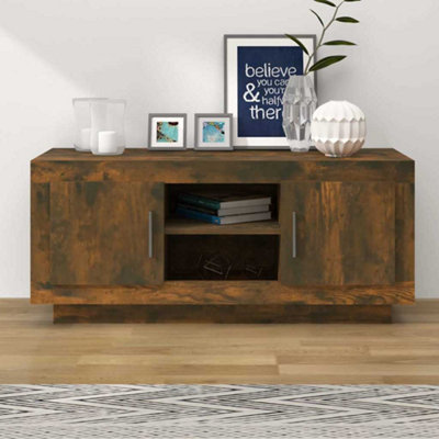 Vidaxl Tv Cabinet Smoked Oak 102X35X45 Cm Engineered Wood from B&Q