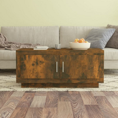 Vidaxl Coffee Table Smoked Oak 102X50x45 Cm Engineered Wood