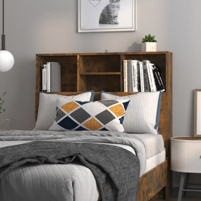 Vidaxl Headboard Cabinet Smoked Oak 100X19X103.5 Cm Headboard Cabinets from B&Q