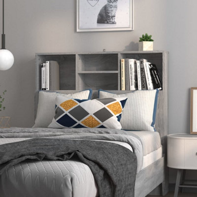Vidaxl Grey Headboard Cabinet Sonoma 100X19x103.5 Cm Headboard Cabinets