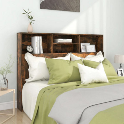 Vidaxl Headboard Cabinet Smoked Oak 140X19X103.5 Cm