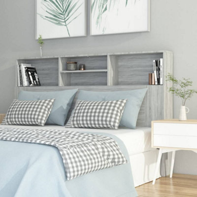 Vidaxl Headboard Cabinet Grey Sonoma 160X19X103.5 Cm Headboard Cabinets from B&Q