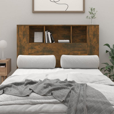 Vidaxl Headboard Cabinet Smoked Oak 120X18.5X102.5 Cm from B&Q