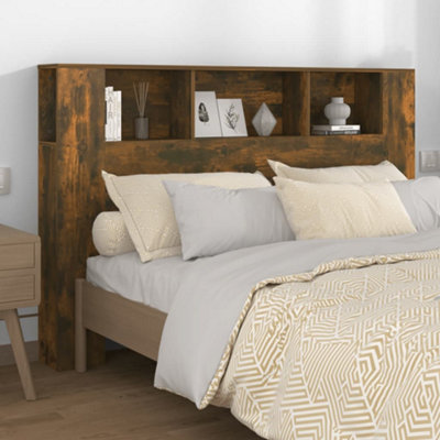 Vidaxl Headboard Cabinet Smoked Oak 160X18.5X104.5 Cm from B&Q