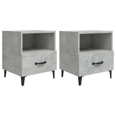 Vidaxl Bedside Cabinets 2 Pcs Concrete Grey Engineered Wood from B&Q