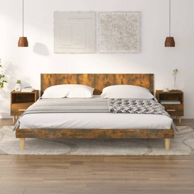 B&Q -  Bedside Cabinets 2 Pcs Smoked Oak 40X35X47 Cm