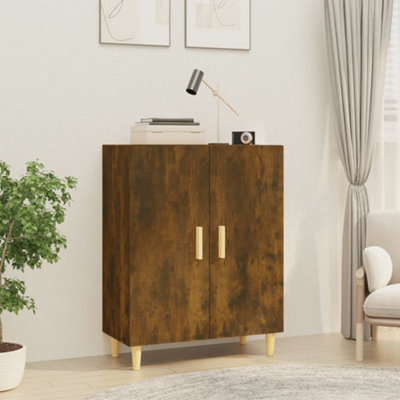 VidaXL Smoked Oak Sideboard - 2 Door - Brown - 90 x 70 x 34cm - Image 3