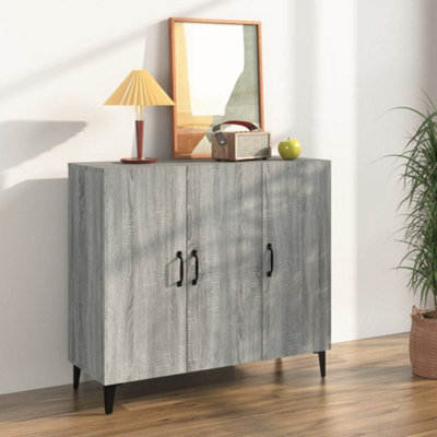 VIDAXL Sideboard Engineered Wood Grey 90x34x80 cm - Image 3