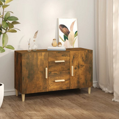 B&Q -  Sideboard Smoked Oak 100X36X60 Cm Engineered Wood
