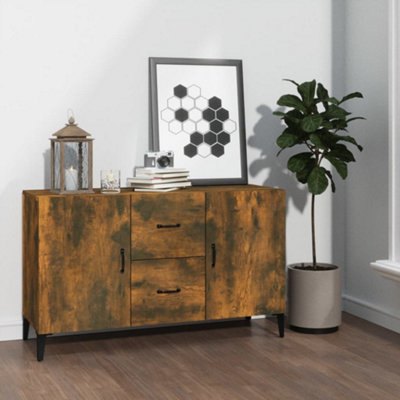 Vidaxl (Smoked Oak) Sideboard Storage Cupboard Cabinet Buffet Highboard Engineered Wood - Image 4