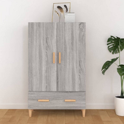 vidaXL Highboard - Grey Sonoma - 70x31x115 cm - Engineered Wood - Image 4