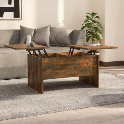 Vidaxl Coffee Table - Smoked Oak - 80x50x42.5 cm - Engineered Wood - Brown - Image 3