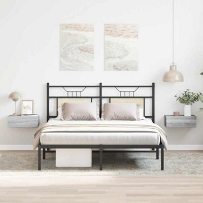 vidaXL Floating Nightstands - Grey Sonoma - 40x30x15cm - Engineered Wood - 2pcs - Image 3