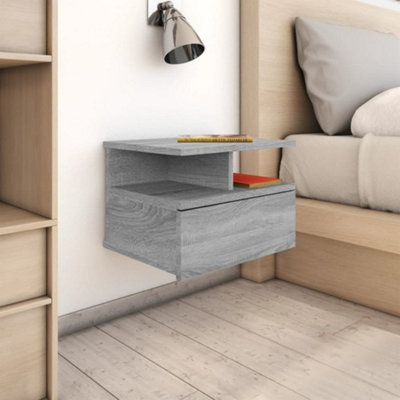 Vidaxl Floating Nightstand 2 Pcs Grey Sonoma 40X31x27 Cm Engineered Wood B&Q