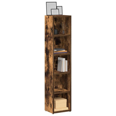 Vidaxl Cd Cabinets 2 Pcs Smoked Oak 21X16x93.5 Cm Engineered Wood