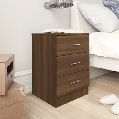 Vidaxl Bedside Cabinet Oak 38X35x56 Cm Engineered Wood Brown
