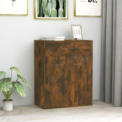 B&Q -  Sideboard Smoked Oak 60X30X75 Cm Engineered Wood