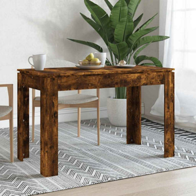 Vidaxl Dining Table Smoked Oak 120X60X76 Cm Engineered Wood