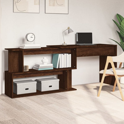 Vidaxl Corner Desk Brown Oak 200X50X76 Cm Engineered Wood from B&Q