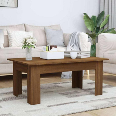 Vidaxl Brown Coffee Table Oak 100X60x42 Cm Engineered Wood Coffee Tables