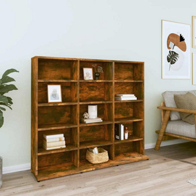 Vidaxl Cd Cabinet Smoked Oak 102X23x89.5 Cm Engineered Wood