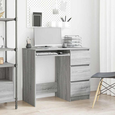 Vidaxl Desk Sonoma 90X45x76 Cm Engineered Wood Desks Grey