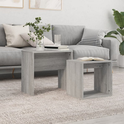 Vidaxl Nesting Coffee Tables 2 Pcs Sonoma Engineered Wood Grey