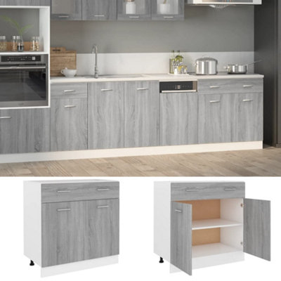 Vidaxl Drawer Bottom Cabinet Lyon Grey Sonoma 80X46X81.5 Cm Engineered Wood from B&Q