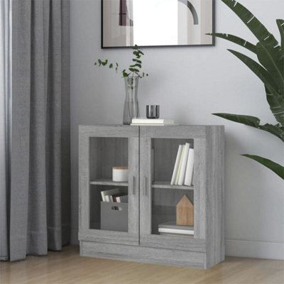 Vidaxl Vitrine Cabinet Grey Sonoma 82.5X30.5X80 Cm Engineered Wood from B&Q