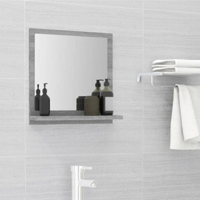 Vidaxl Bathroom Mirror Grey Sonoma 40X10.5X37 Cm Engineered Wood from B&Q