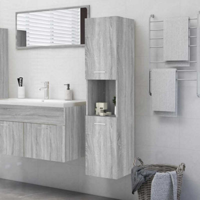 Vidaxl Bathroom Cabinet Grey Sonoma 30X30X130 Cm Engineered Wood from B&Q