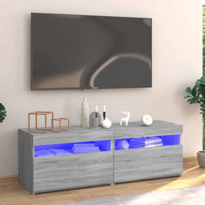Vidaxl Tv Cabinet With Led Lights Sonoma 120X35x40 Cm Grey